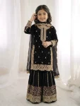 DESIGNER FENDY SILK EMBROIDERY CODING AND SEQUENCE WORK KID’S TOP PALAZZO WITH DUPATTA WHOLESALE PRICE ETHNIC GARMENT (24)