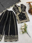 DESIGNER FENDY SILK EMBROIDERY CODING AND SEQUENCE WORK KID’S TOP PALAZZO WITH DUPATTA WHOLESALE PRICE ETHNIC GARMENT (24)