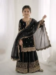 DESIGNER FENDY SILK EMBROIDERY CODING AND SEQUENCE WORK KID’S TOP PALAZZO WITH DUPATTA WHOLESALE PRICE ETHNIC GARMENT (24)