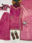 DESIGNER FENDY SILK SEQUENCE & ZARI EMBROIDERY WORK TOP PALAZZO WITH DUPATTA FESTIVE WEAR WHOLESALE PRICE ETHNIC GARMENT (4)