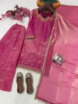DESIGNER FENDY SILK SEQUENCE & ZARI EMBROIDERY WORK TOP PALAZZO WITH DUPATTA FESTIVE WEAR WHOLESALE PRICE ETHNIC GARMENT (4)