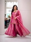 DESIGNER FENDY SILK SEQUENCE & ZARI EMBROIDERY WORK TOP PALAZZO WITH DUPATTA FESTIVE WEAR WHOLESALE PRICE ETHNIC GARMENT (4)