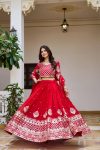 DESIGNER GEORGETTE EMBROIDERY 7 MM SEQUENCE WORK LEHENGA CHOLI WITH DUPATTA WEDDING WEAR WHOLESALE PRICE ETHNIC GARMENT (7)