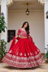 DESIGNER GEORGETTE EMBROIDERY 7 MM SEQUENCE WORK LEHENGA CHOLI WITH DUPATTA WEDDING WEAR WHOLESALE PRICE ETHNIC GARMENT (7)