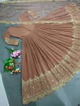 DESIGNER GEORGETTE EMBROIDERY SEQUENCE WORK GOWN WITH DUPATTA FESTIVE WEAR WHOLESALE PRICE ETHNIC GARMENT (5)