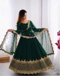 DESIGNER GEORGETTE EMBROIDERY SEQUENCE WORK GOWN WITH DUPATTA FESTIVE WEAR WHOLESALE PRICE ETHNIC GARMENT (11)