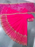 DESIGNER GEORGETTE EMBROIDERY SEQUENCE WORK GOWN WITH DUPATTA FESTIVE WEAR WHOLESALE PRICE ETHNIC GARMENT (10)
