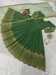 DESIGNER GEORGETTE EMBROIDERY SEQUENCE WORK GOWN WITH DUPATTA FESTIVE WEAR WHOLESALE PRICE ETHNIC GARMENT (13)