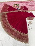 DESIGNER GEORGETTE EMBROIDERY SEQUENCE WORK GOWN WITH DUPATTA FESTIVE WEAR WHOLESALE PRICE ETHNIC GARMENT (5)