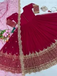 DESIGNER GEORGETTE EMBROIDERY SEQUENCE WORK GOWN WITH DUPATTA FESTIVE WEAR WHOLESALE PRICE ETHNIC GARMENT (5)