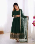 DESIGNER GEORGETTE EMBROIDERY SEQUENCE WORK GOWN WITH DUPATTA FESTIVE WEAR WHOLESALE PRICE ETHNIC GARMENT (11)