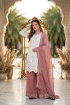 DESIGNER GEORGETTE EMBROIDERY SEQUENCE WORK WITH PERAL MOTI HAND WORK TOP PALAZZO WITH DUPATTA FESTIVE WEAR WHOLESALE PRICE ETHNIC GARMENT (9)