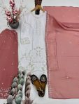 DESIGNER GEORGETTE EMBROIDERY SEQUENCE WORK WITH PERAL MOTI HAND WORK TOP PALAZZO WITH DUPATTA FESTIVE WEAR WHOLESALE PRICE ETHNIC GARMENT (9)