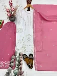 DESIGNER GEORGETTE EMBROIDERY SEQUENCE WORK WITH PERAL MOTI HAND WORK TOP PALAZZO WITH DUPATTA FESTIVE WEAR WHOLESALE PRICE ETHNIC GARMENT (3)