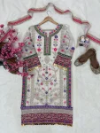 DESIGNER GEORGETTE EMBROIDERY WORK & REAL MIRROR WORK TOP PALAZZO WITH DUPATTA FESTIVE WEAR WHOLESALE PRICE ETHNIC GARMENT (2)