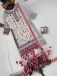 DESIGNER GEORGETTE EMBROIDERY WORK & REAL MIRROR WORK TOP PALAZZO WITH DUPATTA FESTIVE WEAR WHOLESALE PRICE ETHNIC GARMENT (2)