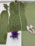 DESIGNER GEORGETTE EMBROIDERY WORK TOP PALAZZO WITH DUPATTA FESTIVE WEAR WHOLESALE PRICE ETHNIC GARMENT (3)