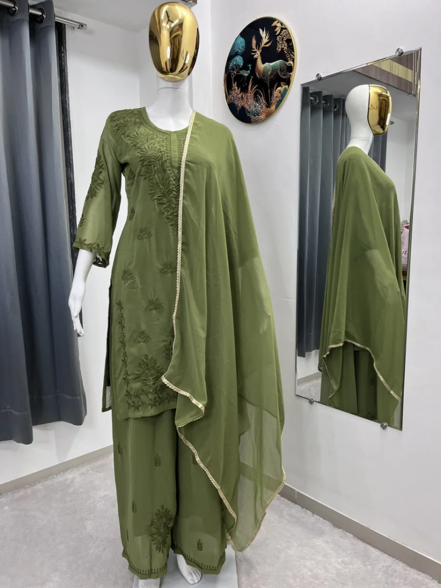 DESIGNER GEORGETTE EMBROIDERY WORK TOP PALAZZO WITH DUPATTA FESTIVE WEAR WHOLESALE PRICE ETHNIC GARMENT (8)