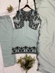 DESIGNER GEORGETTE SEQUENCE EMBROIDERY WORK TOP BOTTOM WITH DUPATTA FESTIVE WEAR WHOLESALE PRICE ETHNIC GARMENT (8)