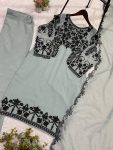 DESIGNER GEORGETTE SEQUENCE EMBROIDERY WORK TOP BOTTOM WITH DUPATTA FESTIVE WEAR WHOLESALE PRICE ETHNIC GARMENT (8)
