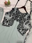 DESIGNER GEORGETTE SEQUENCE EMBROIDERY WORK TOP BOTTOM WITH DUPATTA FESTIVE WEAR WHOLESALE PRICE ETHNIC GARMENT (8)