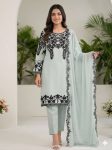 DESIGNER GEORGETTE SEQUENCE EMBROIDERY WORK TOP BOTTOM WITH DUPATTA GREY