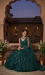DESIGNER GEORGETTE SEQUENCE WORK LEHENGA CHOLI WITH DUPATTA RECEPTION WEAR WHOLESALE PRICE ETHNIC GARMENT (2)