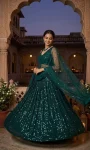 DESIGNER GEORGETTE SEQUENCE WORK LEHENGA CHOLI WITH DUPATTA RECEPTION WEAR WHOLESALE PRICE ETHNIC GARMENT (2)