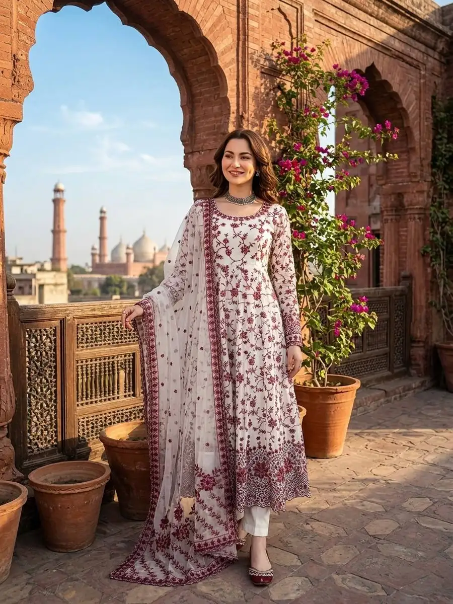 DESIGNER GEORGETTE THREAD WITH SEQUENCE WORK GOWN BOTTOM WITH DUPATTA FESTIVE WEAR WHOLESALE PRICE ETHNIC GARMENT (2)