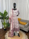 DESIGNER GEORGETTE THREAD WITH SEQUENCE WORK GOWN BOTTOM WITH DUPATTA FESTIVE WEAR WHOLESALE PRICE ETHNIC GARMENT (3)