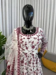 DESIGNER GEORGETTE THREAD WITH SEQUENCE WORK GOWN BOTTOM WITH DUPATTA FESTIVE WEAR WHOLESALE PRICE ETHNIC GARMENT (3)