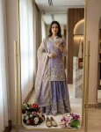 DESIGNER GMY SILK EMBROIDERY 5 MM SEQUENCE WORK TOP PALAZZO WITH DUPATTA FESTIVE WEAR WHOLESALE PRICE ETHNIC GARMENT (9)