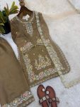 DESIGNER GMY SILK EMBROIDERY SEQUENCE WORK TOP PALAZZO WITH DUPATTA WEDDING WEAR WHOLESALE PRICE ETHNIC GARMENT (10)