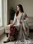 DESIGNER GMY SILK EMBROIDERY SEQUENCE WORK TOP PALAZZO WITH DUPATTA WEDDING WEAR WHOLESALE PRICE ETHNIC GARMENT (5)