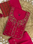DESIGNER MANGO SILK MULTI EMBROIDERY WITH SEQUENCE & HAND WORK TOP BOTTOM WITH DUPATTA RANI