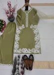 DESIGNER NATURAL SILK EMBROIDRY WORK WITH HEAVY PERAL MOTI HAND WORK TOP PALAZZO WITH DUPATTA FESTIVE WEAR WHOLESALE PRICE ETHNIC GARMENT (7)