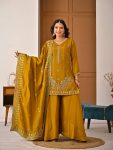DESIGNER NC VICHITRA BEADS HAND WORK TOP PALAZZO WITH DUPATTA WEDDING WEAR WHOLESALE PRICE ETHNIC GARMENT (2)