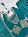 DESIGNER NC VICHITRA SILK EMBROIDERY SEQUENCE DORI AND JARI WORK TOP PATIYALA WITH DUPATTA FESTIVE WEAR WHOLESALE PRICE ETHNIC GARMENT (3)