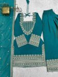 DESIGNER NC VICHITRA SILK EMBROIDERY SEQUENCE DORI AND JARI WORK TOP PATIYALA WITH DUPATTA FESTIVE WEAR WHOLESALE PRICE ETHNIC GARMENT (3)