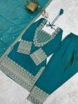 DESIGNER NC VICHITRA SILK EMBROIDERY SEQUENCE DORI AND JARI WORK TOP PATIYALA WITH DUPATTA FESTIVE WEAR WHOLESALE PRICE ETHNIC GARMENT (3)