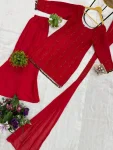 DESIGNER RANGOLI SILK EMBROIDERY WORK WITH FANCY LACE WORK TOP PALAZZO WITH DUPATTA FESTIVE WEAR WHOLESALE PRICE ETHNIC GARMENT (2)