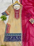 DESIGNER RANGOLI SILK EMBROIDERY WORK WITH FANCY LACE WORK TOP SHARARA WITH DUPATTA FESTIVE WEAR WHOLESALE PRICE ETHNIC GARMENT (2)