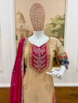 DESIGNER RANGOLI SILK EMBROIDERY WORK WITH FANCY LACE WORK TOP SHARARA WITH DUPATTA FESTIVE WEAR WHOLESALE PRICE ETHNIC GARMENT (2)