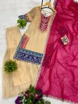 DESIGNER RANGOLI SILK EMBROIDERY WORK WITH FANCY LACE WORK TOP SHARARA WITH DUPATTA FESTIVE WEAR WHOLESALE PRICE ETHNIC GARMENT (2)