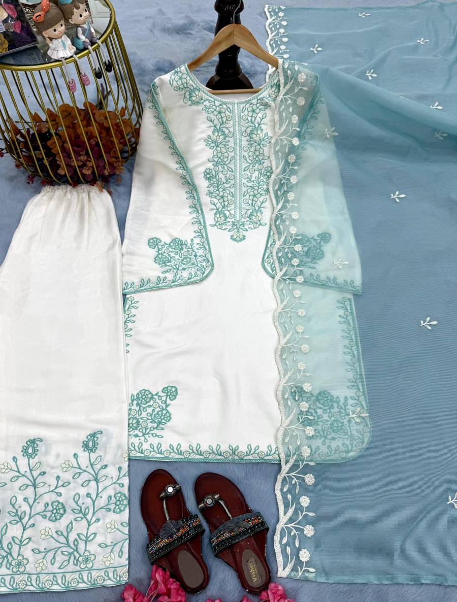 DESIGNER ROMAN GLASS EMBROIDERY THREAD WORK TOP PALAZZO WITH DUPATTA FESTIVE WEAR WHOLESALE PRICE ETHNIC GARMENT (14)