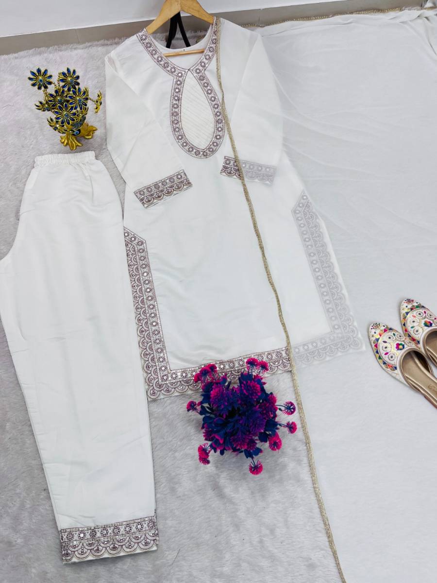DESIGNER ROMAN SILK EMBROIDERY SEQUENCE WORK TOP BOTTOM WITH DUPATTA FESTIVE WEAR WHOLESALE PRICE ETHNIC GARMENT (15)
