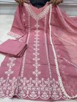 DESIGNER ROMAN SILK EMBROIDERY WORK TOP BOTTOM WITH DUPATTA FESTIVE WEAR WHOLESALE PRICE ETHNIC GARMENT (5)