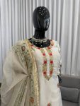 DESIGNER SATIN SILK THREAD WITH SEQUENCE WORK TOP PALAZZO WITH DUPATTA FESTIVE WEAR WHOLESALE PRICE ETHNIC GARMENT (1)