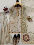 DESIGNER SATIN SILK THREAD WITH SEQUENCE WORK TOP PALAZZO WITH DUPATTA FESTIVE WEAR WHOLESALE PRICE ETHNIC GARMENT (1)