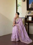 DESIGNER TISSUE SILK EMBROIDERY WITH CUTWORK SAREE WITH UNSTITCHED BLOUSE WEDDING WEAR WHOLESALE PRICE ETHNIC GARMENT (16)